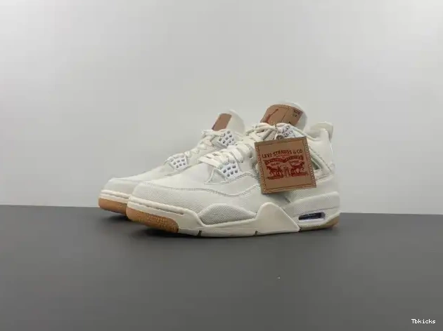 Reps TBK AO2571-100 x 'White' Jordan 4 Levi's Air 0417